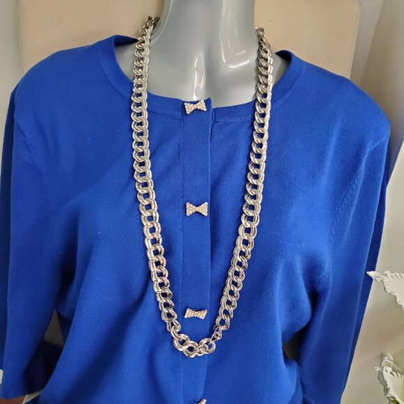 Vintage Monet Long Chunky Double Curb Chain - Picture 3 of 9